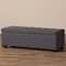 Baxton Studio Roanoke Grey Upholstered Grid-Tufting Storage Ottoman Bench 128-7047 - alternate 8